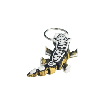 Gekon orzęsiony czarno-zloty - brelok do kluczy